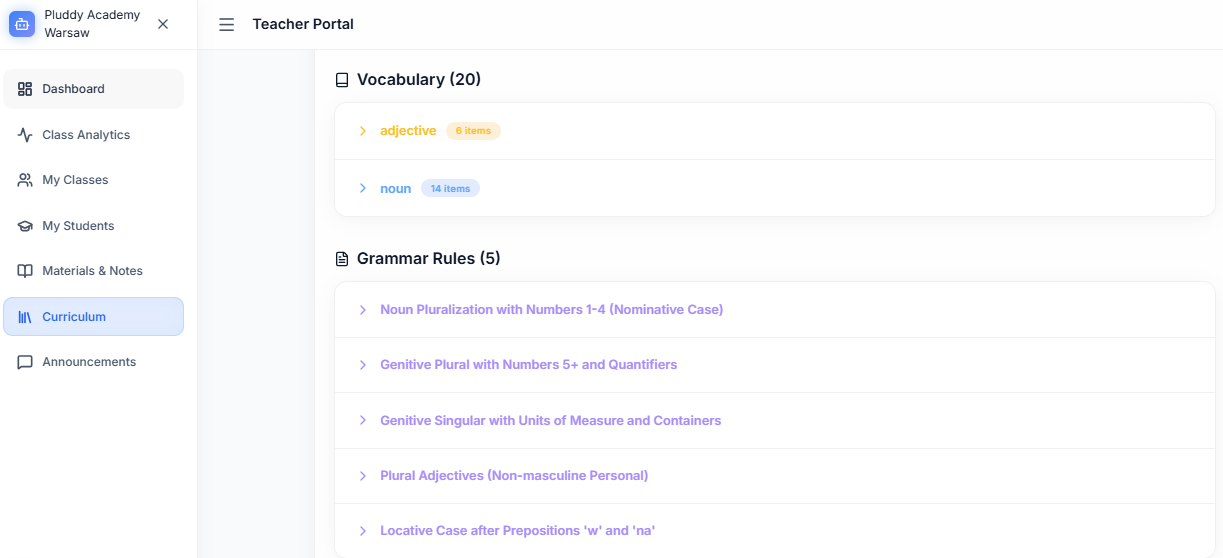 Teacher Dashboard Preview